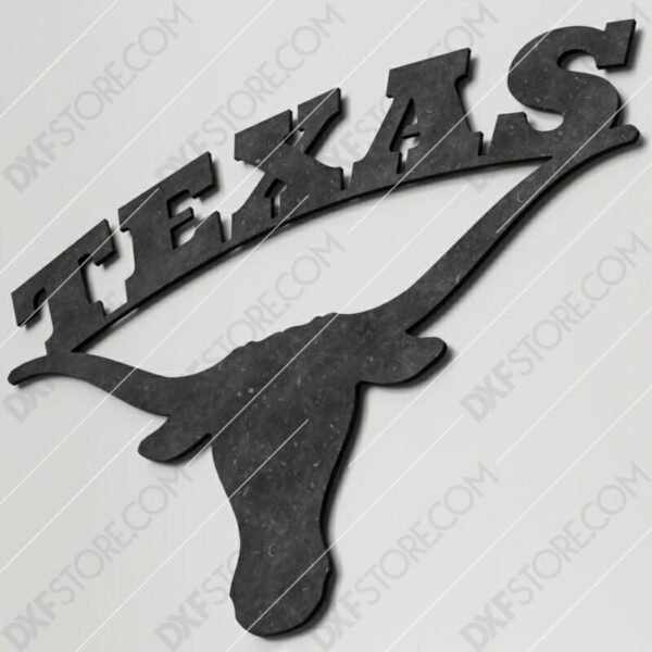 Texas Longhorn Plasma Art Metal Sign Plasma and Laser Cut DXF File for CNC Laser and Plasma Texas Longhorn Plasma Art Metal Sign Plasma and Laser Cut DXF File for CNC Laser and Plasma