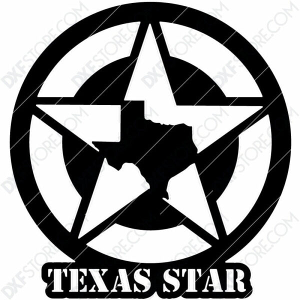 Texas Star Plasma Art Plasma Art for CNC Plasma Cut Cut-Ready DXF File for CNC Texas Star Plasma Art Plasma Art for CNC Plasma Cut Cut-Ready DXF File for CNC