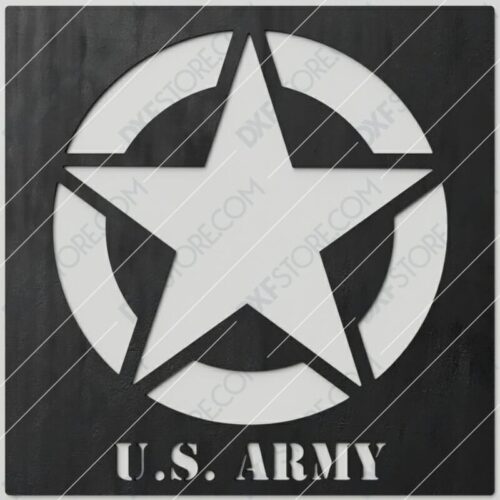 U.S. ARMY STAR Sign Plasma Cut DXF File Cut-Ready for CNC Plasma and Laser Cut
