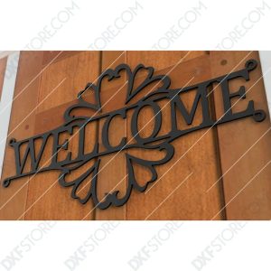 Welcome Sign Decorative Filigree Free DXF File DXF File for CNC Plasma Cut and Laser Cut