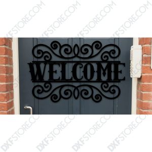 Welcome Sign Outdoor Decorative Insert Free DXF File