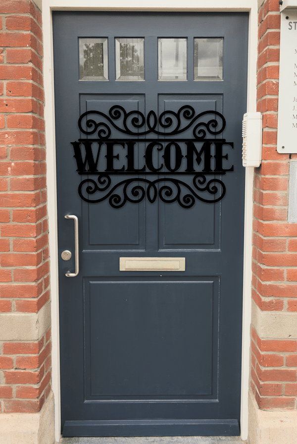 Welcome Sign Outdoor Decorative Insert Free DXF File Scene