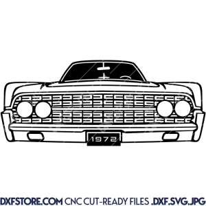 Retro Car 1972 Custom Order DXF format - DXF Files Ready to Cut