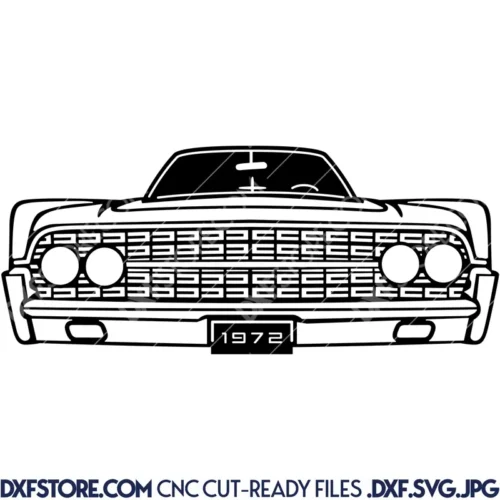 Retro Car 1972 Custom Order DXF format - DXF Files Ready to Cut