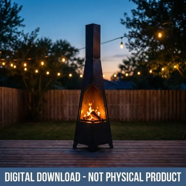 Tapered Chiminea DXF File Geometric Outdoor Fireplace with