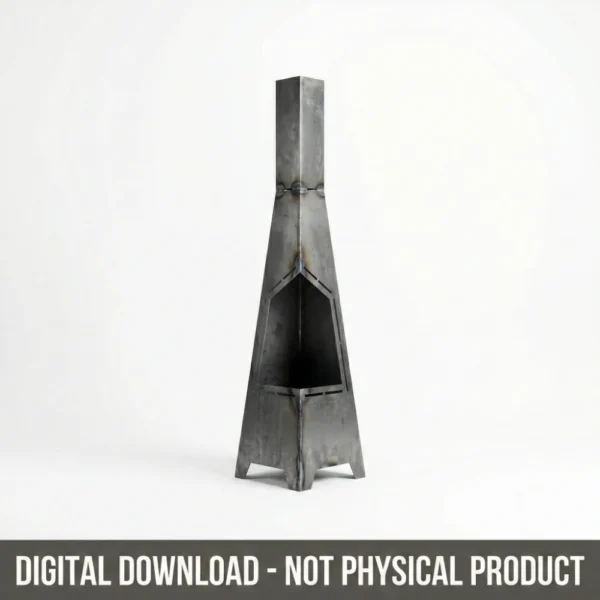 Tapered Chiminea DXF File Geometric Outdoor Fireplace with