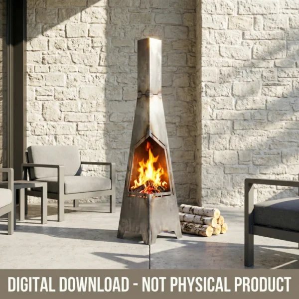 Tapered Chiminea DXF File Geometric Outdoor Fireplace with Tapered Chiminea DXF File Geometric Outdoor Fireplace with