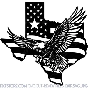 Texas USA Flag Patriotic Bald Eagle Design