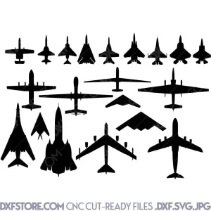US Airforce Aircrafts US Military Aviation DXF Files