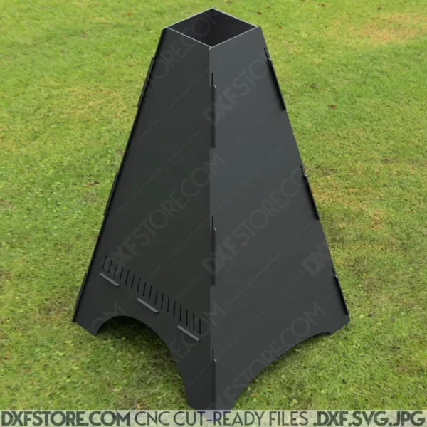 Vertical Fire pit Denali CNC DXF File For Plasma Cut