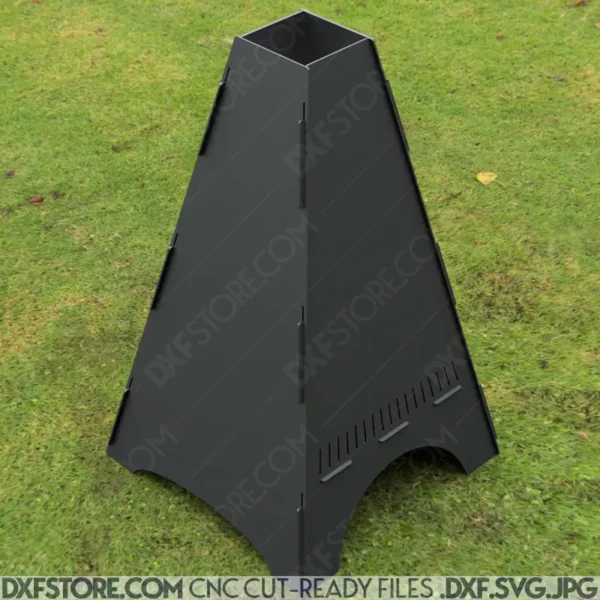 Vertical Fire pit Denali Plasma Art and Laser Cut DXF File