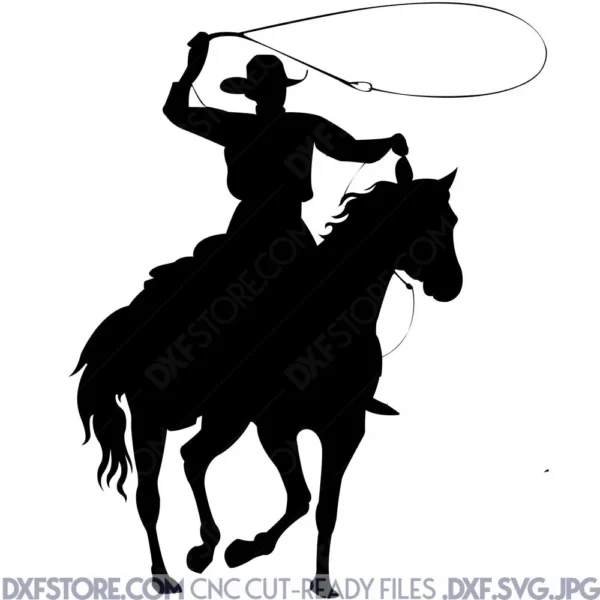 ​Cowboy on Horse Free CNC Plasma Files and Laser Cut DXF File