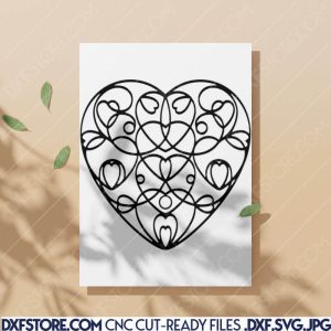 ​Heart Dxf Files Ornamental Wrought Iron Style Heart Dxf File Full of Hearts CNC plasma DXF files