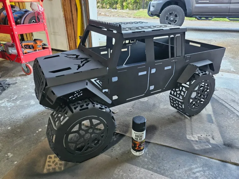 ​Jeep Gladiator Fire pit with notched Grill for skewers CNC Plasma and Laser Cut DXF File