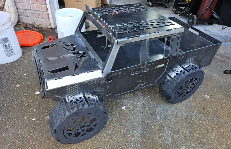 ​Jeep Gladiator Fire pit with notched Grill for skewers CNC plasma DXF files