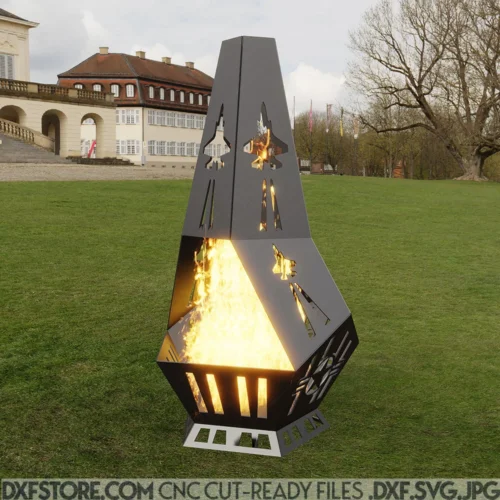 ​Pentagon Fire Pit Chiminea DXF File SVG File For CNC