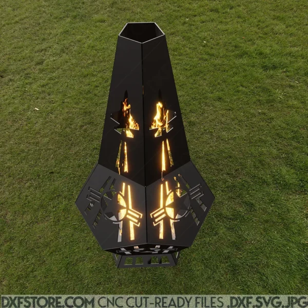 ​Pentagon Fire Pit Chiminea DXF File SVG File For Laser Cut