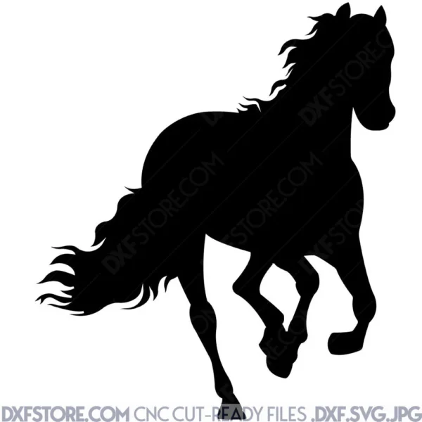 ​Running Horse Free DXF Files Free SVG File For Laser Cut